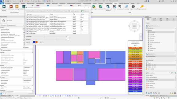 3D Raumparameter visualisieren mit LINEAR für Revit
