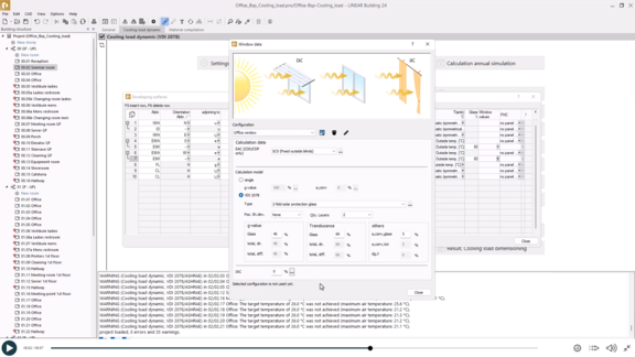 E-Learning - Dynamic cooling load - Window configurator