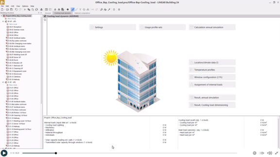 E-Learning - Dynamic cooling load - User Interface