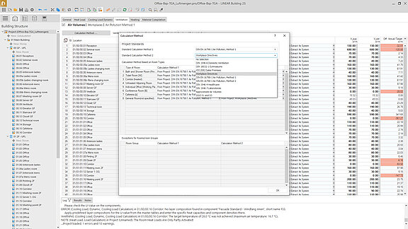 Centralization and expansion of options for air volume calculation