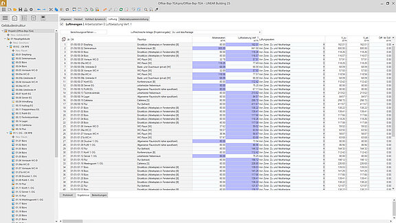 LINEAR Whats NEW V25 – Luftmengenermittlung nach Räumen 