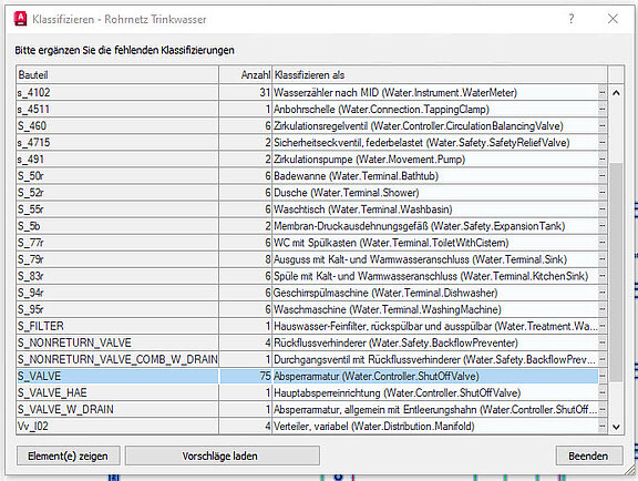 Whats New LINEAR V25 - Klassifizierungsdialog LINEAR Solutions für AutoCAD 