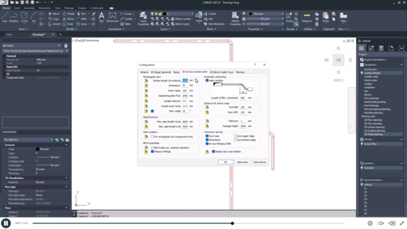 E-Learning: Basics of using LINEAR Solutions for AutoCAD - Settings