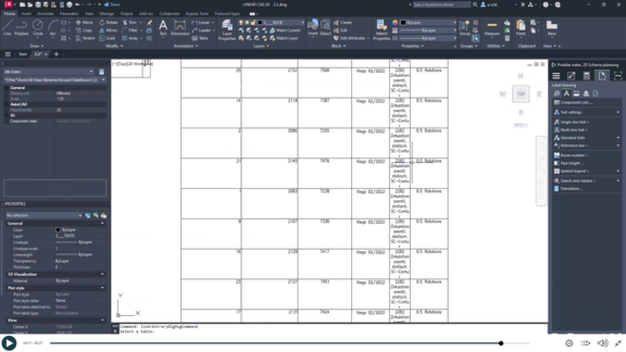 E-Learning - AutoCAD component lists - Create tables