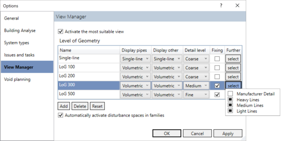 Fig. 2: LoG setting in LINEAR Desktop