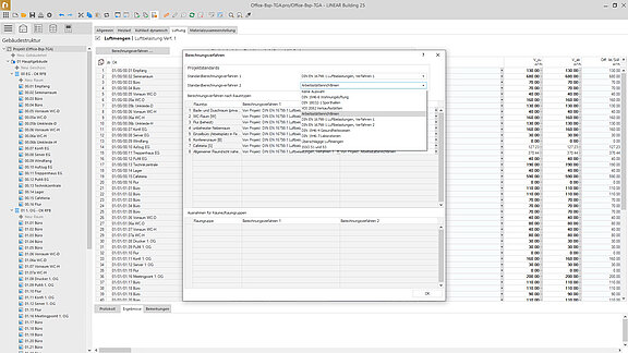 LINEAR Whats NEW V25 – Auswahl des Berechnugnsverfahrens zur Luftmengenermittlung in LINEAR Building 